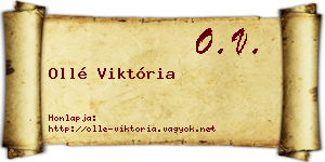 Ollé Viktória névjegykártya